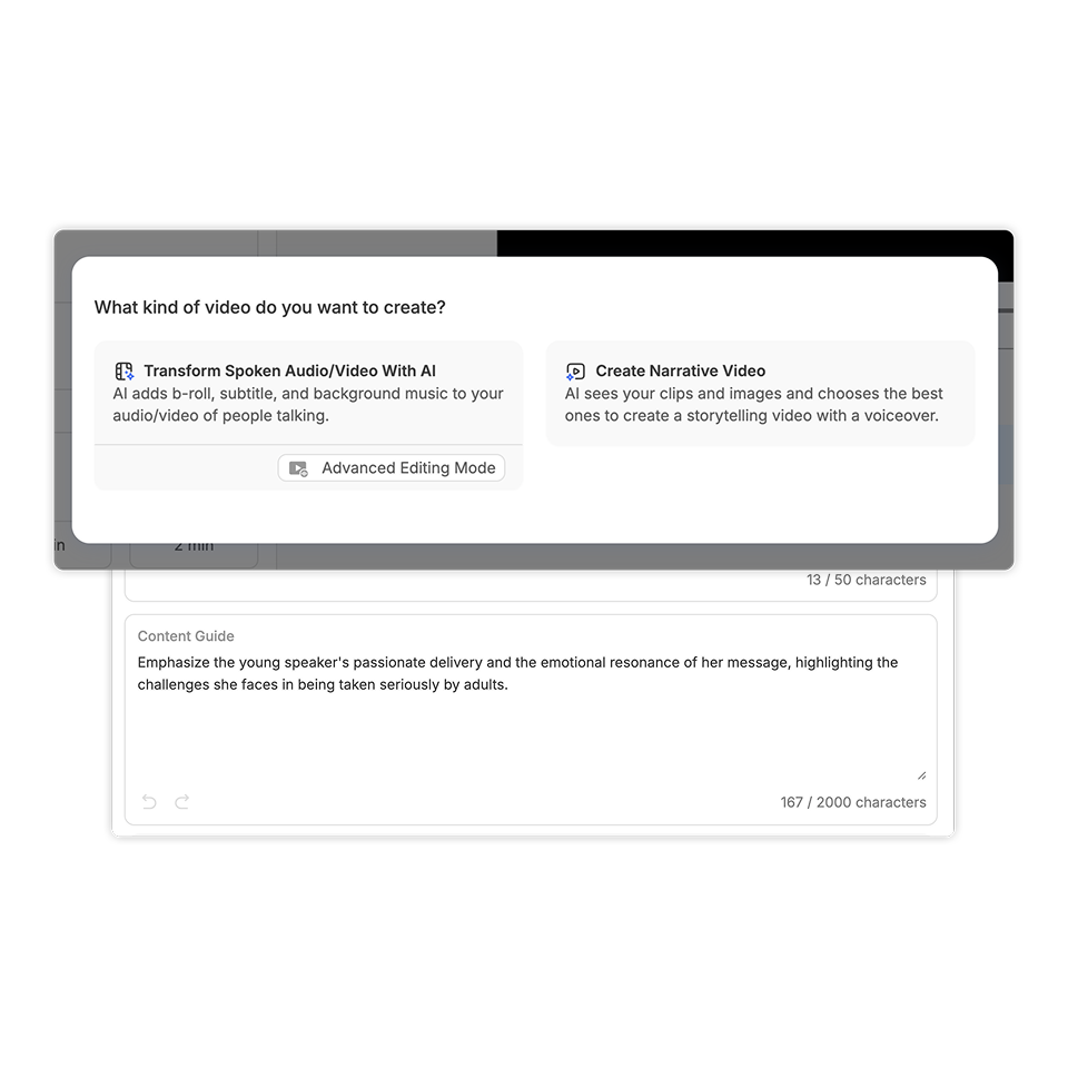 AI automatically generates the first version of your client thank you video